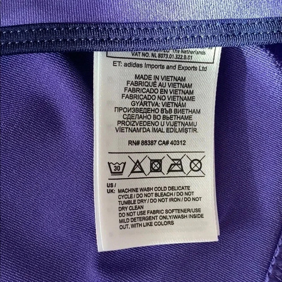 Adidas x Stella McCartney Athletic Tank Top Purple - Picture 4 of 4